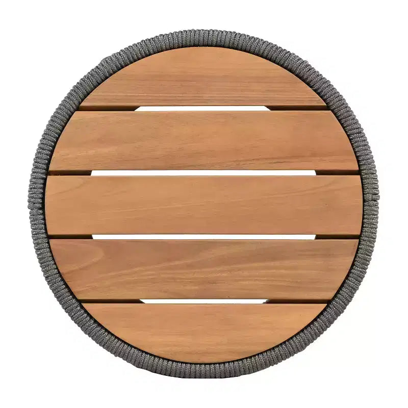 Christopher Knight Home Mason Set da Conversazione da Esterno Boho Moderno a 3 Pezzi con Poltrone Girevoli in Legno di Acacia e Corda e Tavolino Rotondo