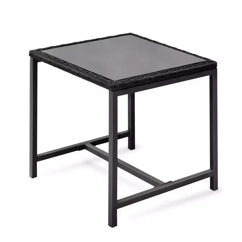 Whisen Set da 3 Pezzi da Giardino per Patio, Poltrona a Dondolo da Esterno, Set da Conversazione a Dondolo con Cuscino e 1 Tavolino - Blu