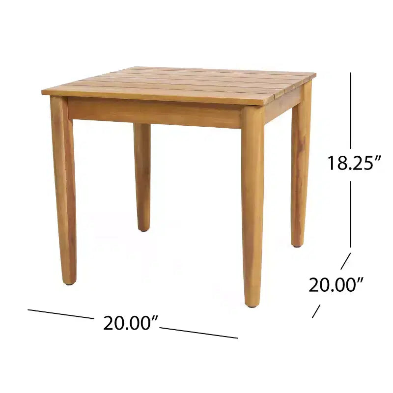 Christopher Knight Home Chalida Set 2 Pezzi Moderno Lettino Prendisole da Giardino in Legno di Acacia e Tavolino Laterale con Schienale Regolabile in 3 Posizioni