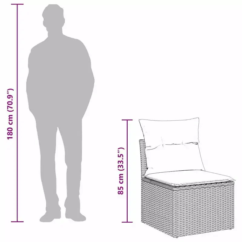vidaXL Set Salotto da Giardino 4 pz Marrone Polyrattan