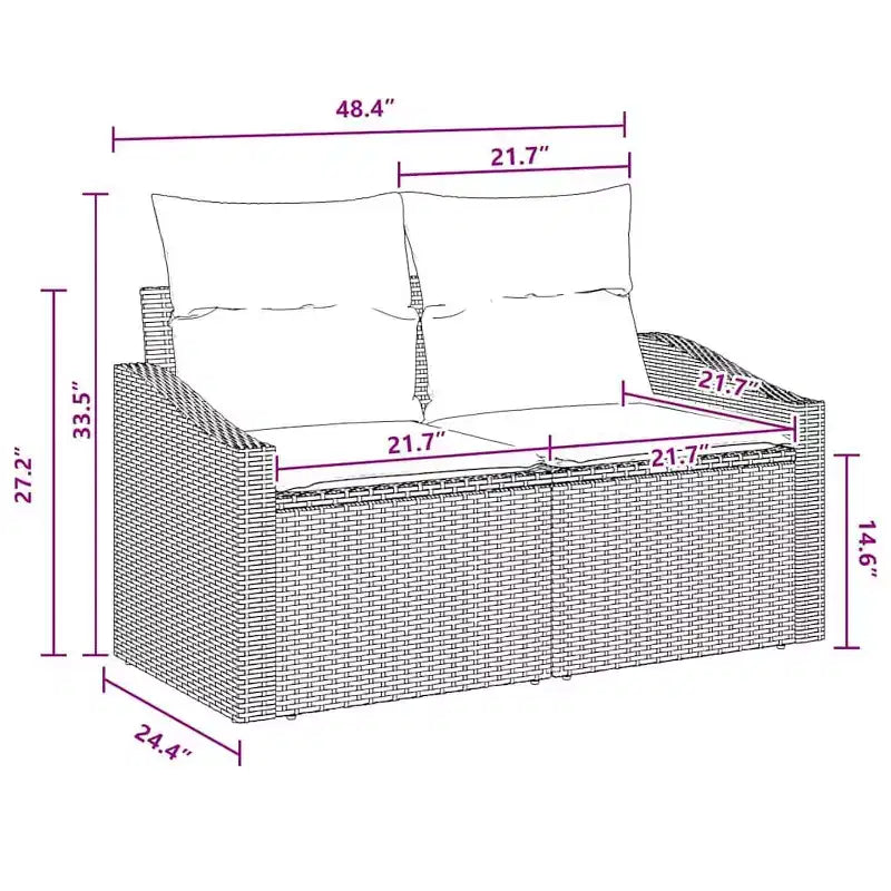 vidaXL Set Salotto da Giardino 4 pz Marrone Polyrattan