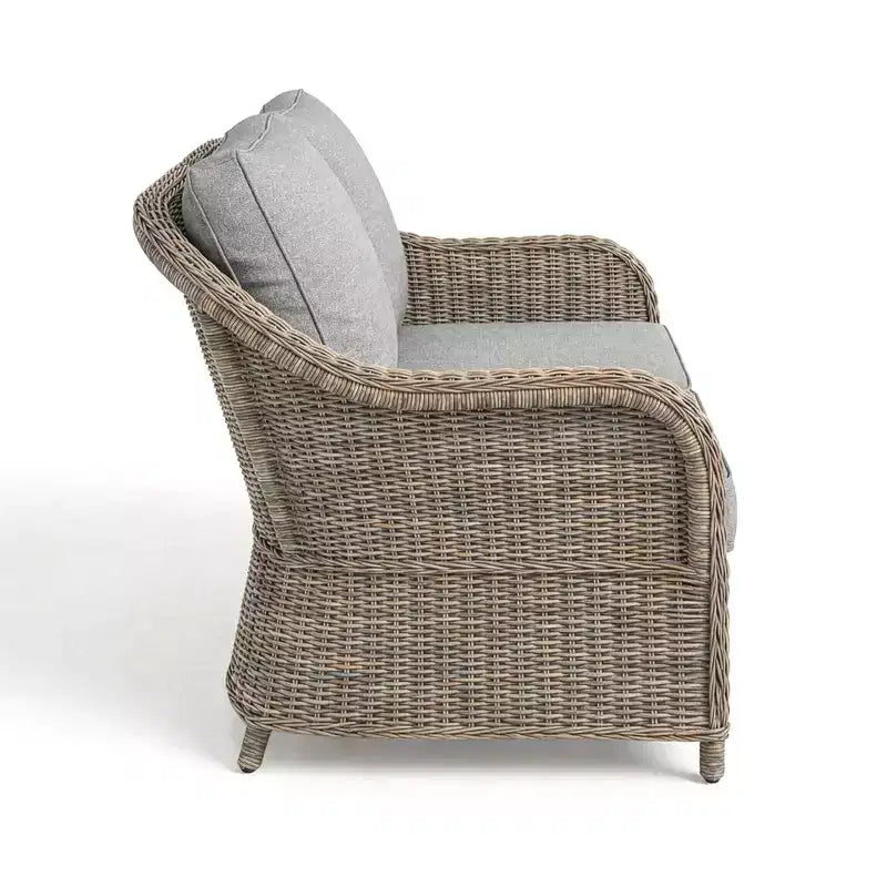 Divano, 2 sedie e tavolino da caffè in rattan sintetico "All-Weather" di Martha Stewart - Grigio anticato