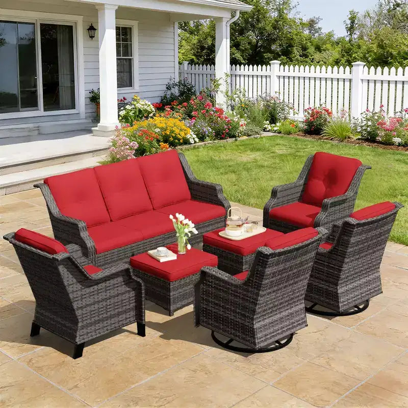 Set Modulare Premium da Esterno UPTIOT con Divano Lounge e Sedie