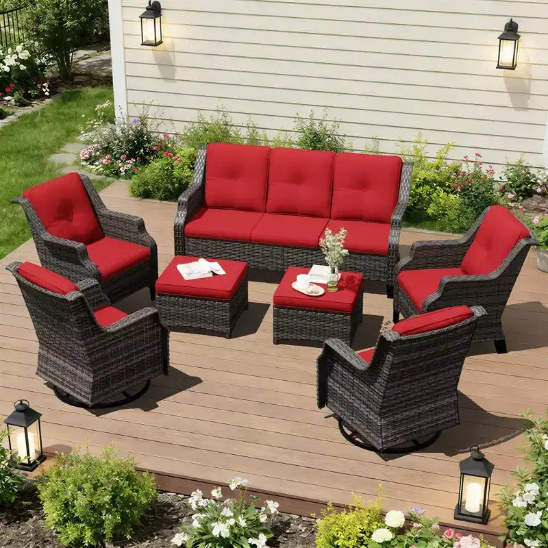Set Modulare Premium da Esterno UPTIOT con Divano Lounge e Sedie