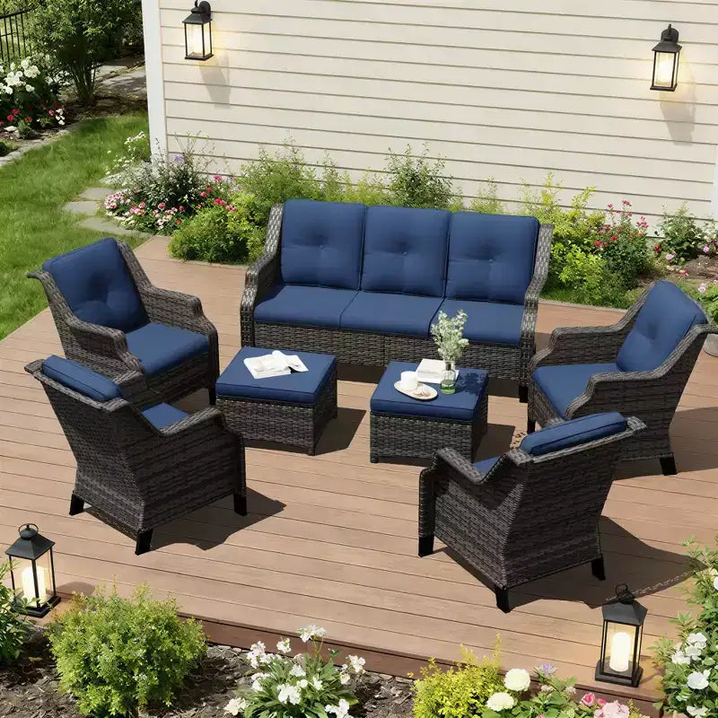 Set Modulare Premium da Esterno UPTIOT con Divano Lounge e Sedie
