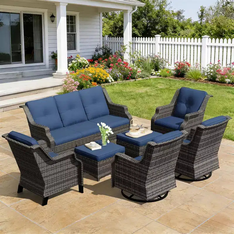 Set Modulare Premium da Esterno UPTIOT con Divano Lounge e Sedie
