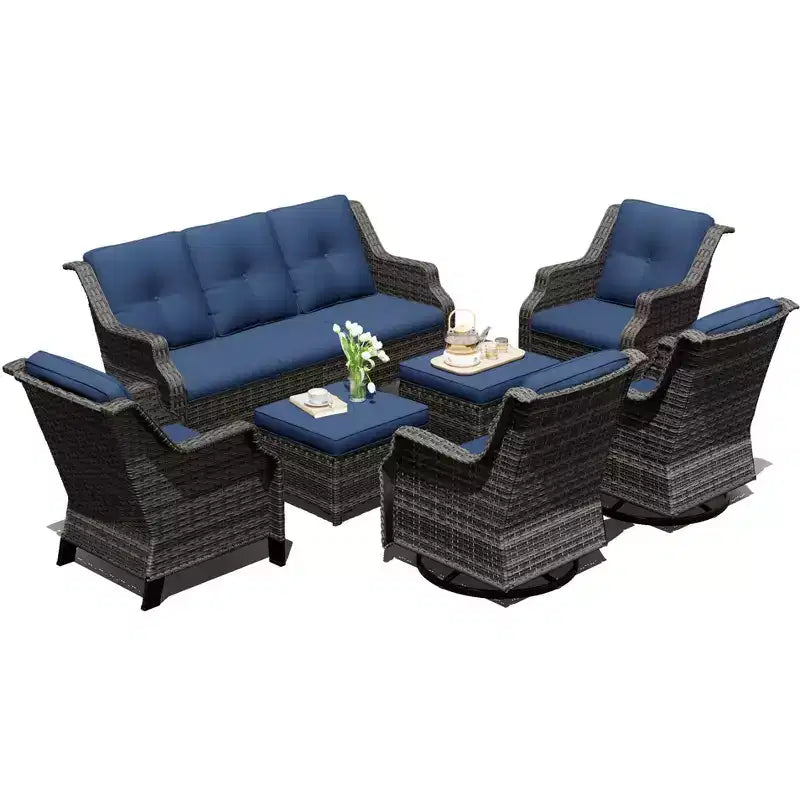 Set Modulare Premium da Esterno UPTIOT con Divano Lounge e Sedie