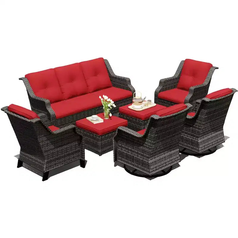 Set Modulare Premium da Esterno UPTIOT con Divano Lounge e Sedie