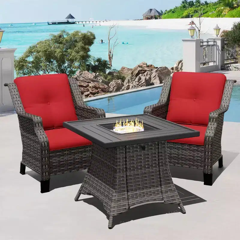 Set Focolare da Esterno UPTIOT con Sedie Lounge Modulari