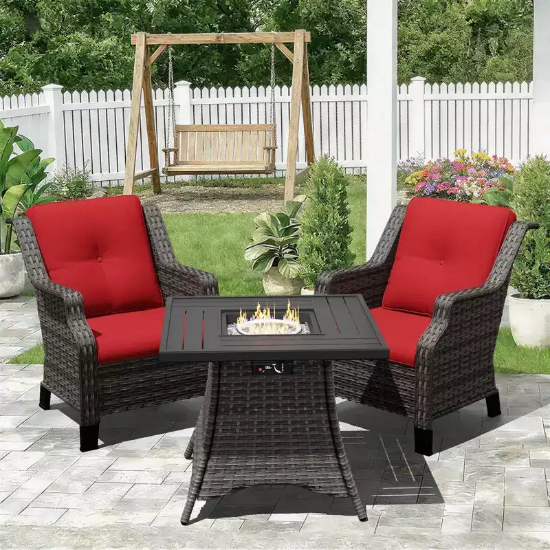 Set Focolare da Esterno UPTIOT con Sedie Lounge Modulari
