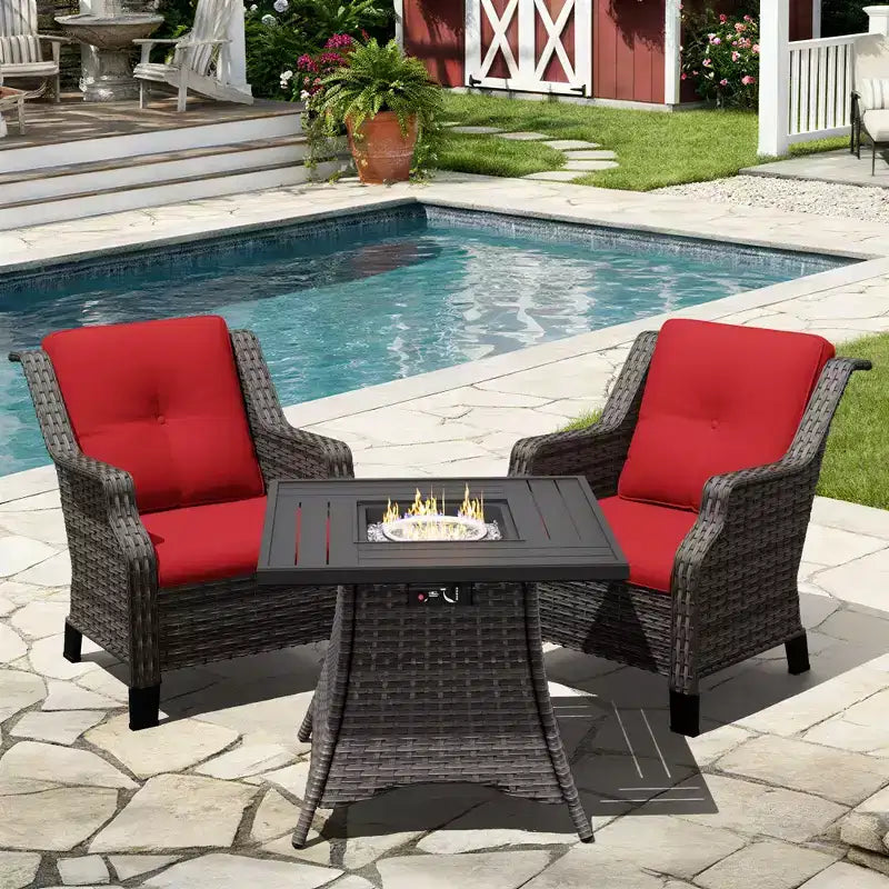 Set Focolare da Esterno UPTIOT con Sedie Lounge Modulari
