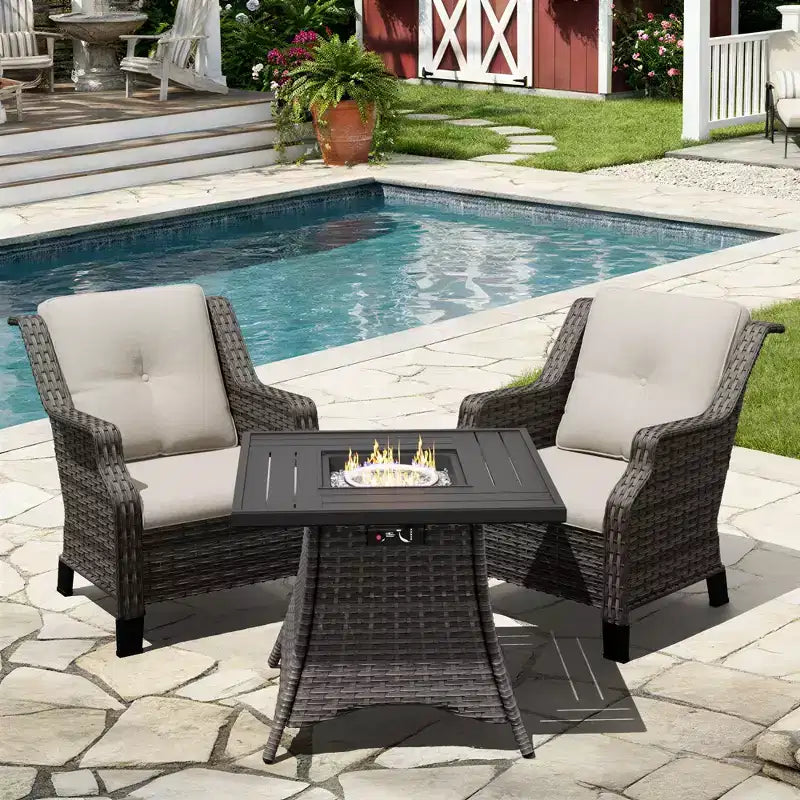 Set Focolare da Esterno UPTIOT con Sedie Lounge Modulari