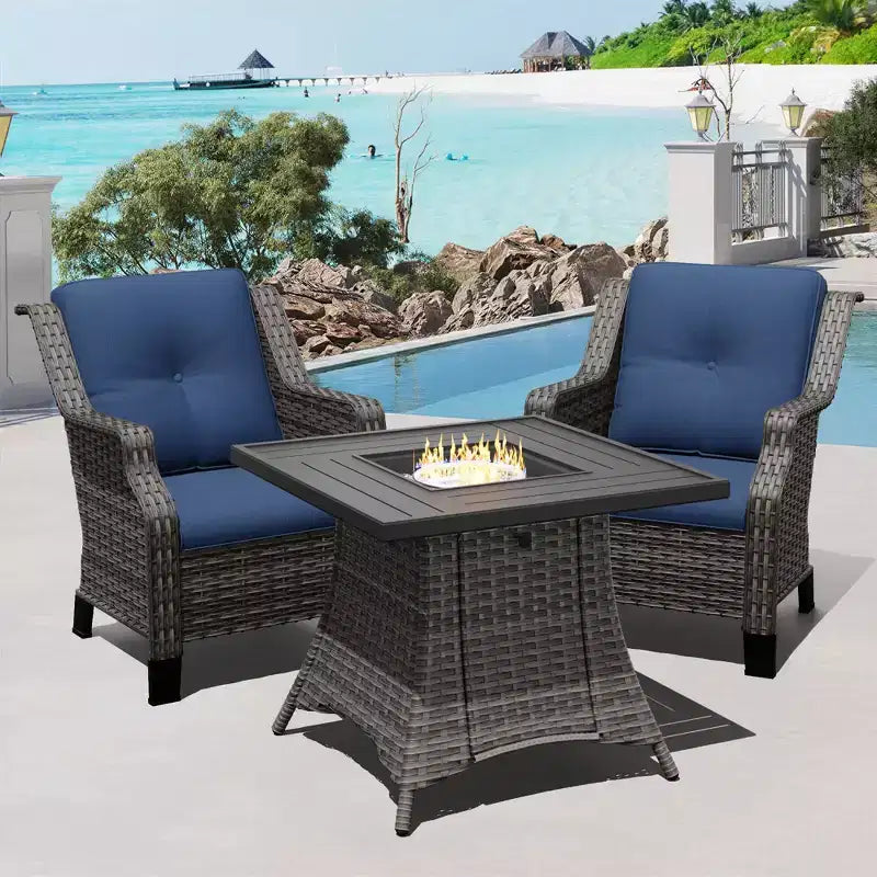 Set Focolare da Esterno UPTIOT con Sedie Lounge Modulari