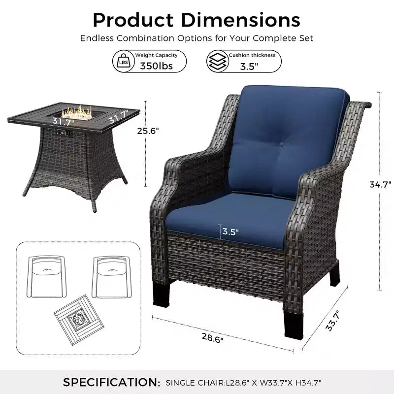 Set Focolare da Esterno UPTIOT con Sedie Lounge Modulari