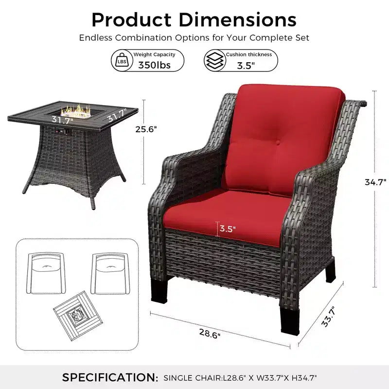 Set Focolare da Esterno UPTIOT con Sedie Lounge Modulari