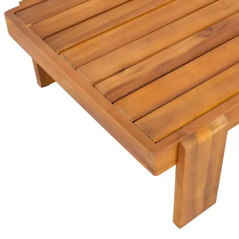 Christopher Knight Home Ishaan, set da 2 pezzi moderno, divanetto da esterni imbottito in acacia e tavolino da caffè a doghe