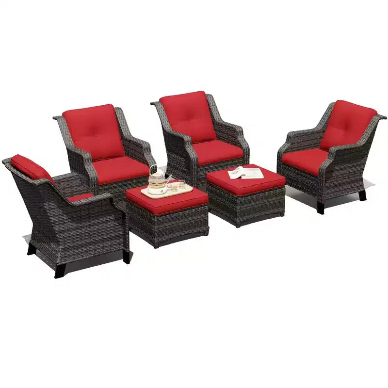 Set modulare UPTIOT con 4 sedie e 2 pouf