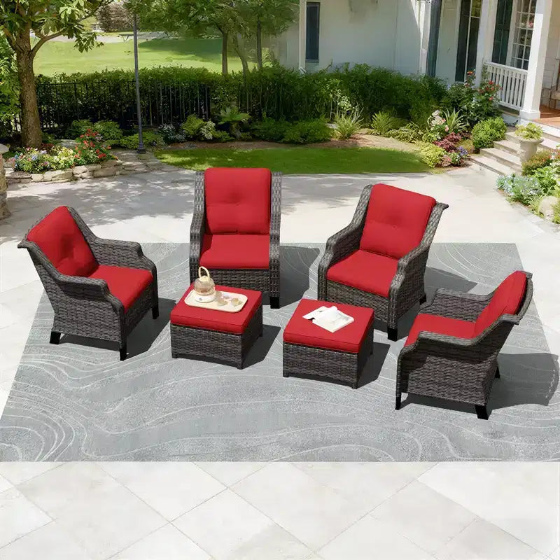 Set modulare UPTIOT con 4 sedie e 2 pouf