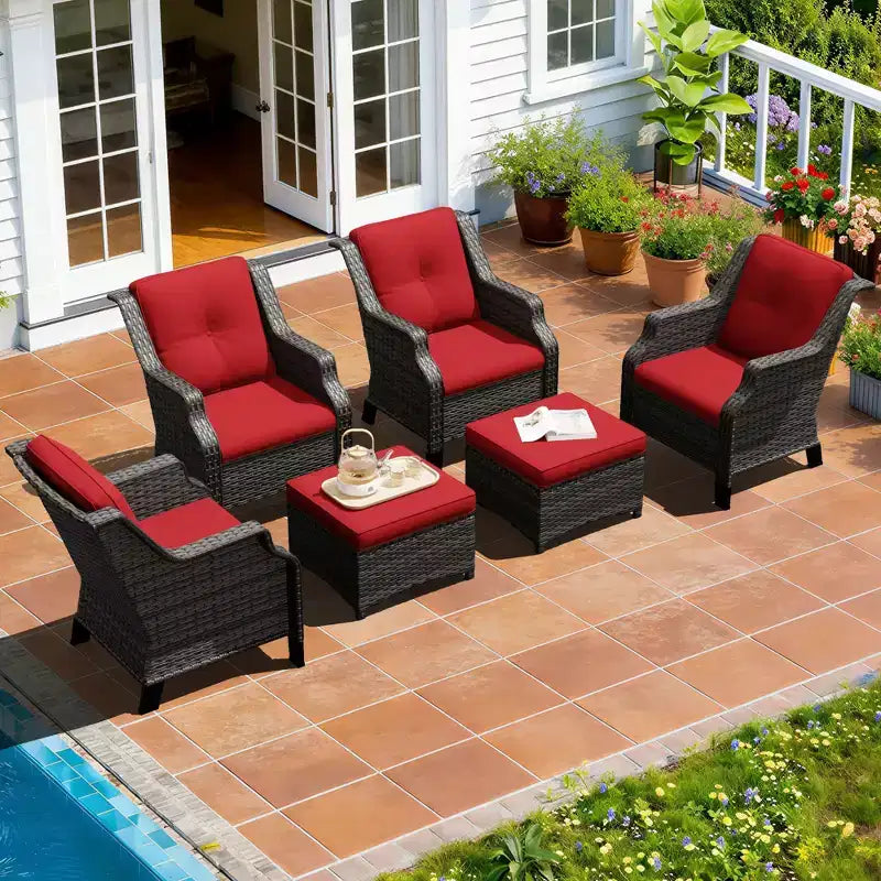 Set modulare UPTIOT con 4 sedie e 2 pouf