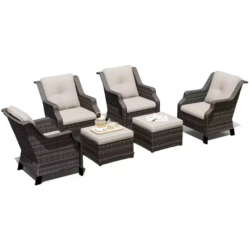 Set modulare UPTIOT con 4 sedie e 2 pouf
