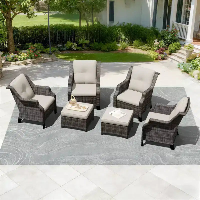 Set modulare UPTIOT con 4 sedie e 2 pouf