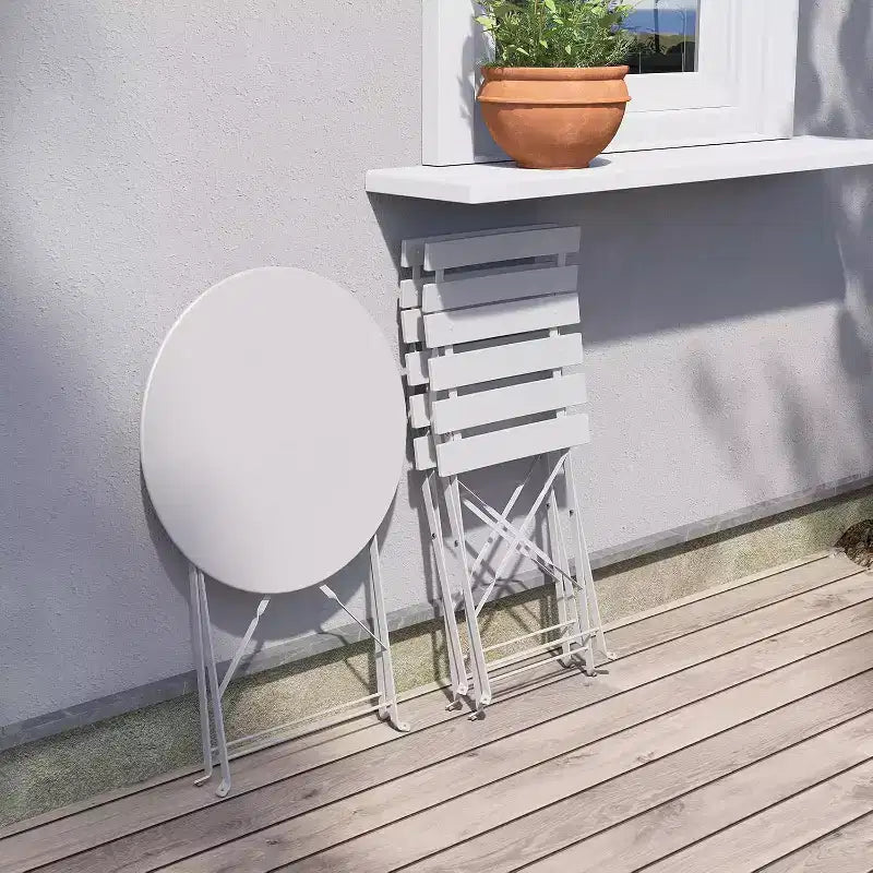 Set da tavolo e sedie pieghevoli portatili da esterno a tre pezzi