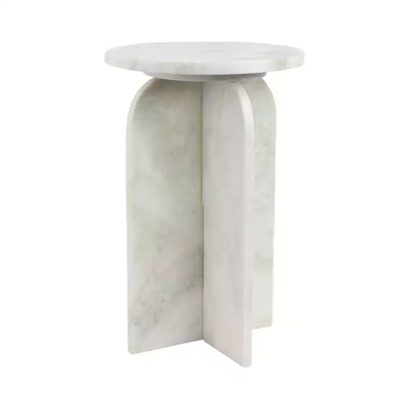 Tavolino rotondo in marmo, marrone e verde, 1 pezzo