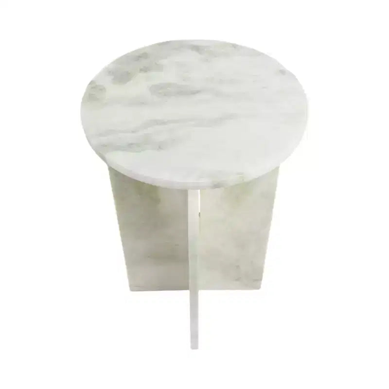 Tavolino rotondo in marmo, marrone e verde, 1 pezzo