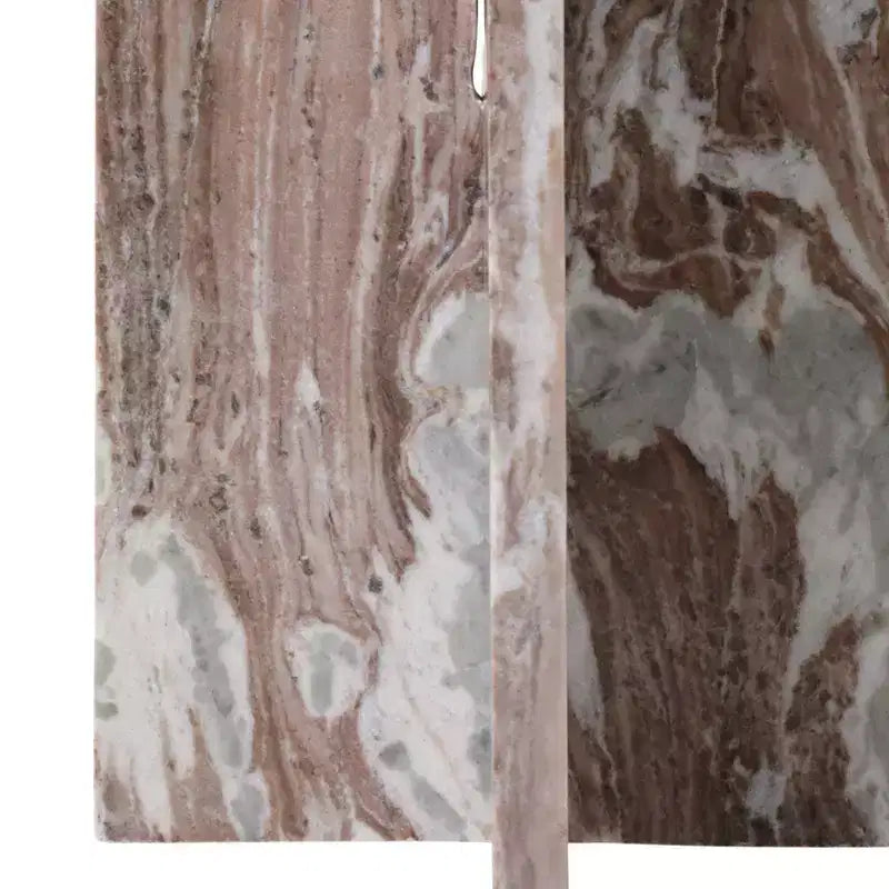 Tavolino rotondo in marmo, marrone e verde, 1 pezzo