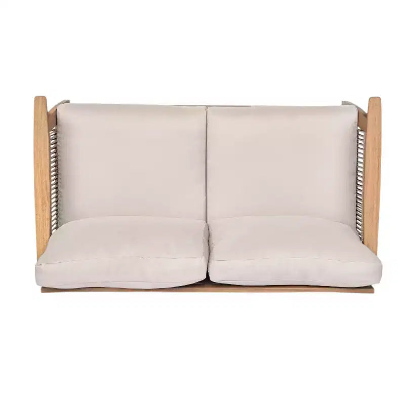 Set da conversazione per patio da 2/4 pezzi, set di mobili da esterno in legno di acacia con divanetto a due posti, tavolo, sedia per giardino/balcone/cortile - ModernLuxe