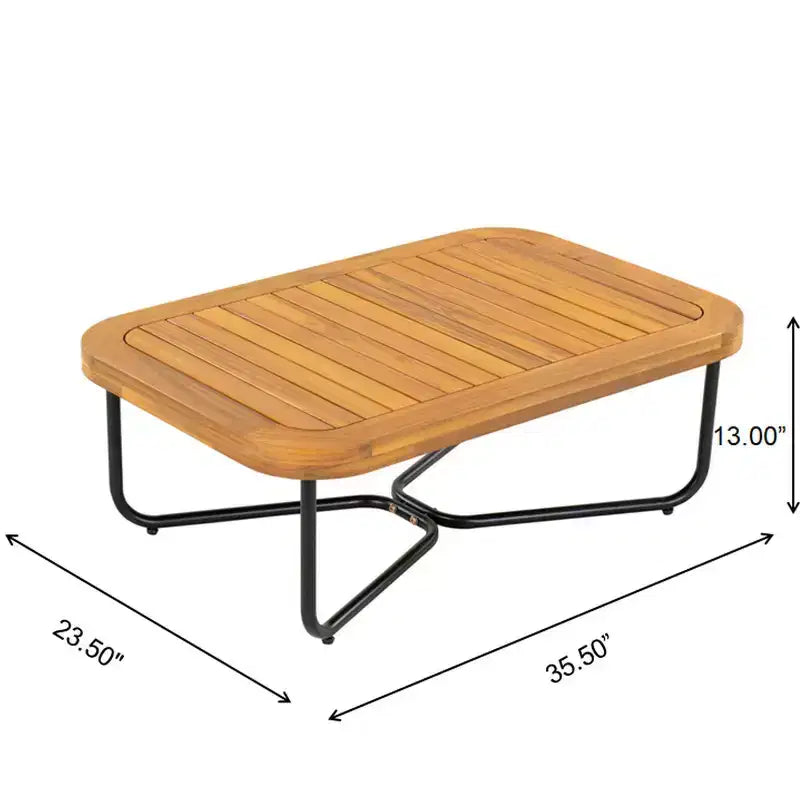 Set da Esterno Christopher Knight Home Lucas 4 Pezzi con Sedute in Corda Intrecciata, Legno di Acacia e Ferro