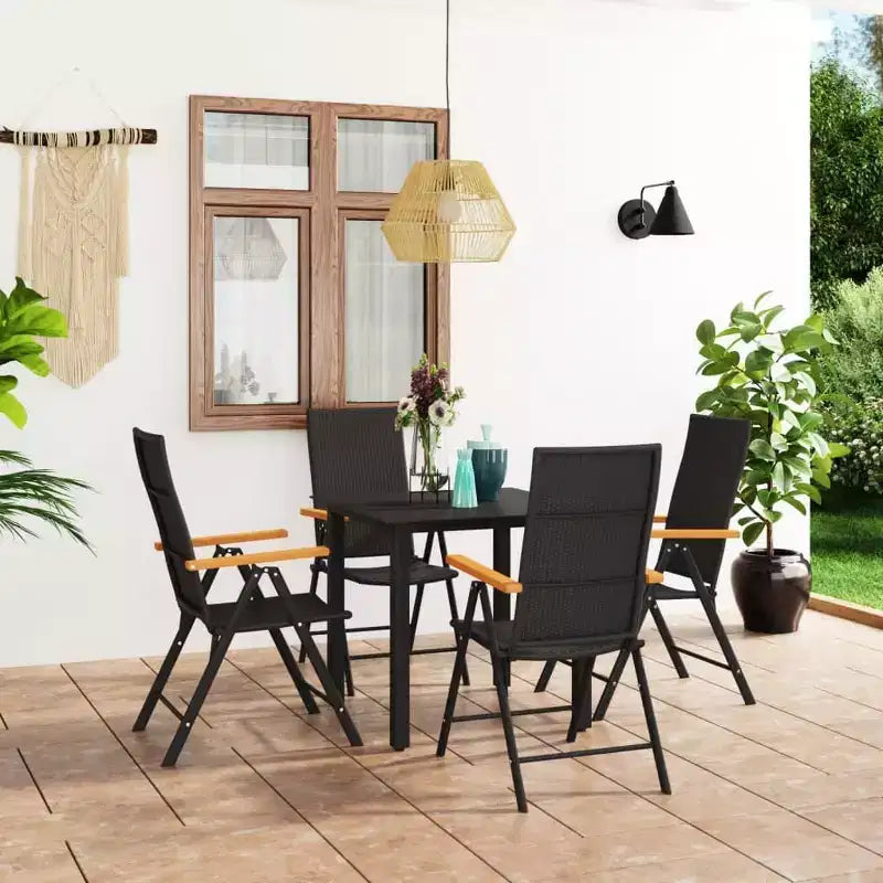 Set da pranzo vidaXL nero e marrone