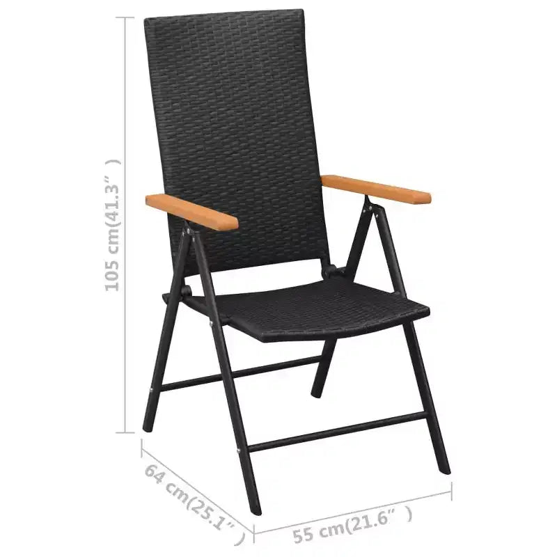 Set da pranzo vidaXL nero e marrone