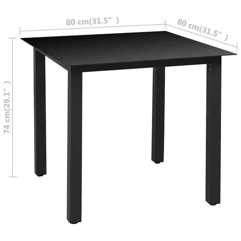 vidaXL Set da pranzo in polyrattan nero, pieghevole, per esterni