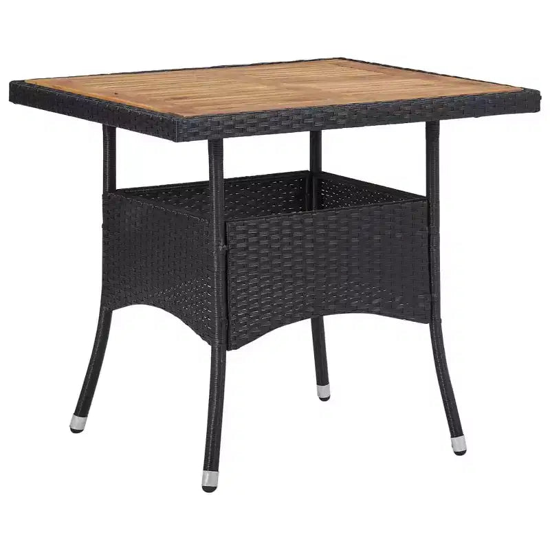 vidaXL Set da pranzo nero in polyrattan con cuscini sfoderabili