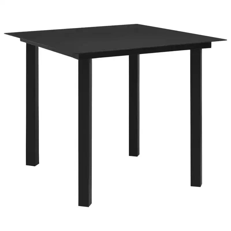 vidaXL Set da pranzo Nero Polyrattan, acciaio verniciato a polvere, vetro temperato
