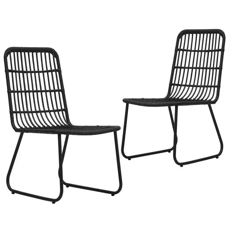 vidaXL Set da pranzo Nero Polyrattan, acciaio verniciato a polvere, vetro temperato