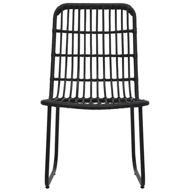vidaXL Set da pranzo Nero Polyrattan, acciaio verniciato a polvere, vetro temperato