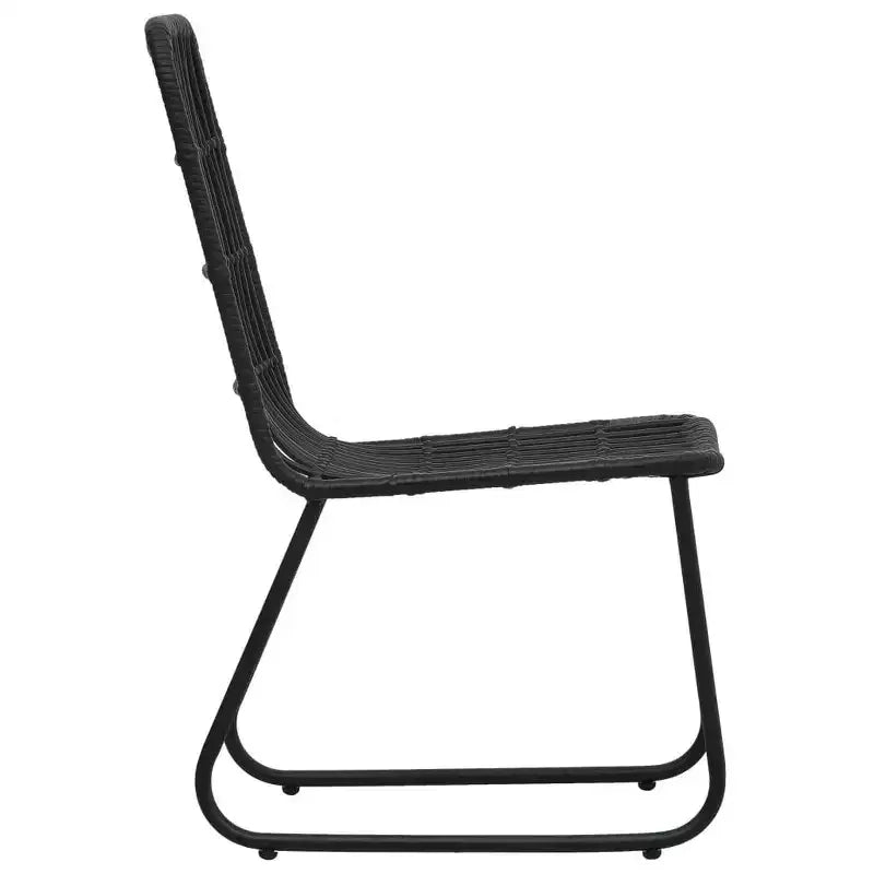 vidaXL Set da pranzo Nero Polyrattan, acciaio verniciato a polvere, vetro temperato