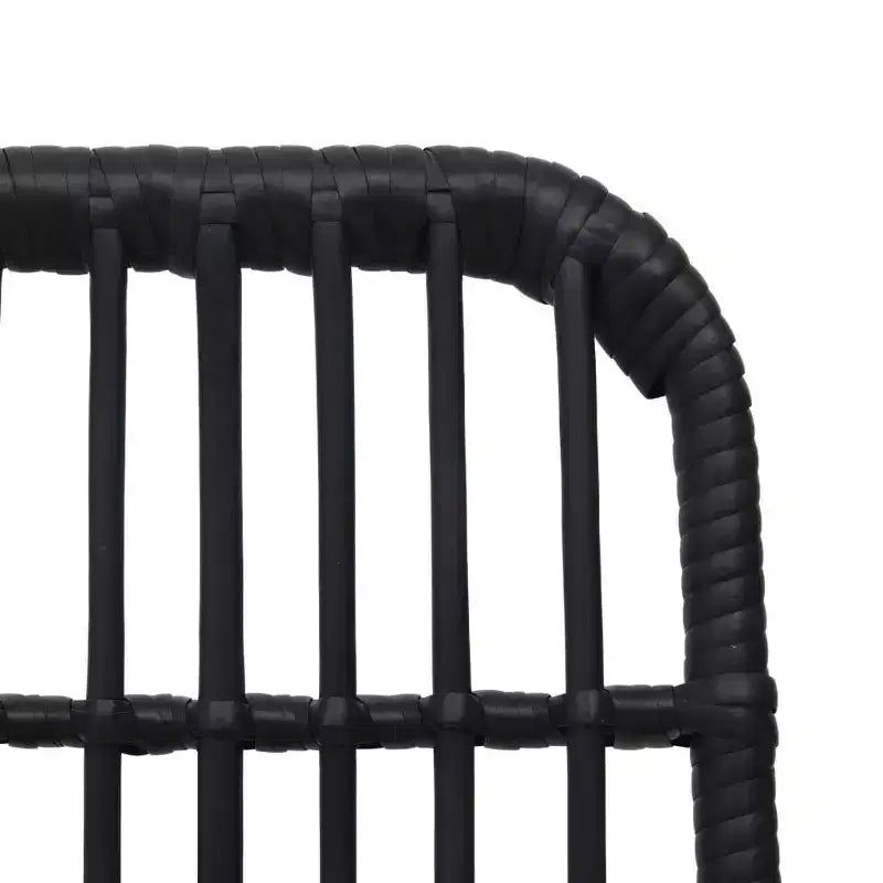 vidaXL Set da pranzo Nero Polyrattan, acciaio verniciato a polvere, vetro temperato