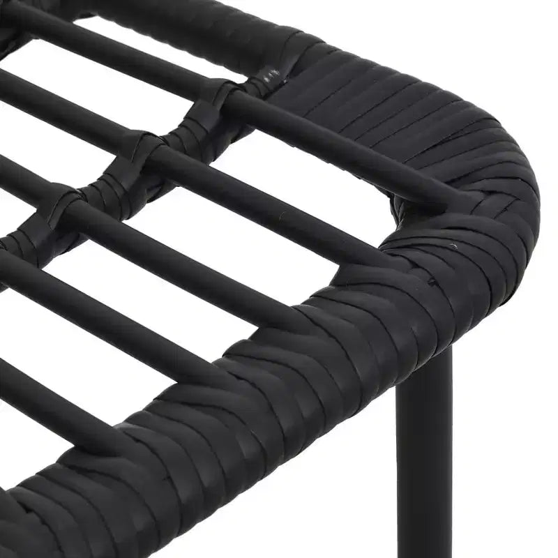 vidaXL Set da pranzo Nero Polyrattan, acciaio verniciato a polvere, vetro temperato