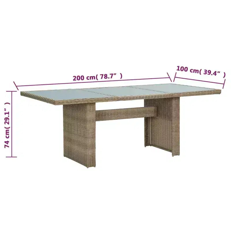 vidaXL Set da pranzo in polyrattan, marrone, con ampie fodere rimovibili