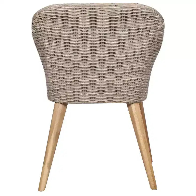 vidaXL Set da pranzo in polyrattan, marrone, con ampie fodere rimovibili