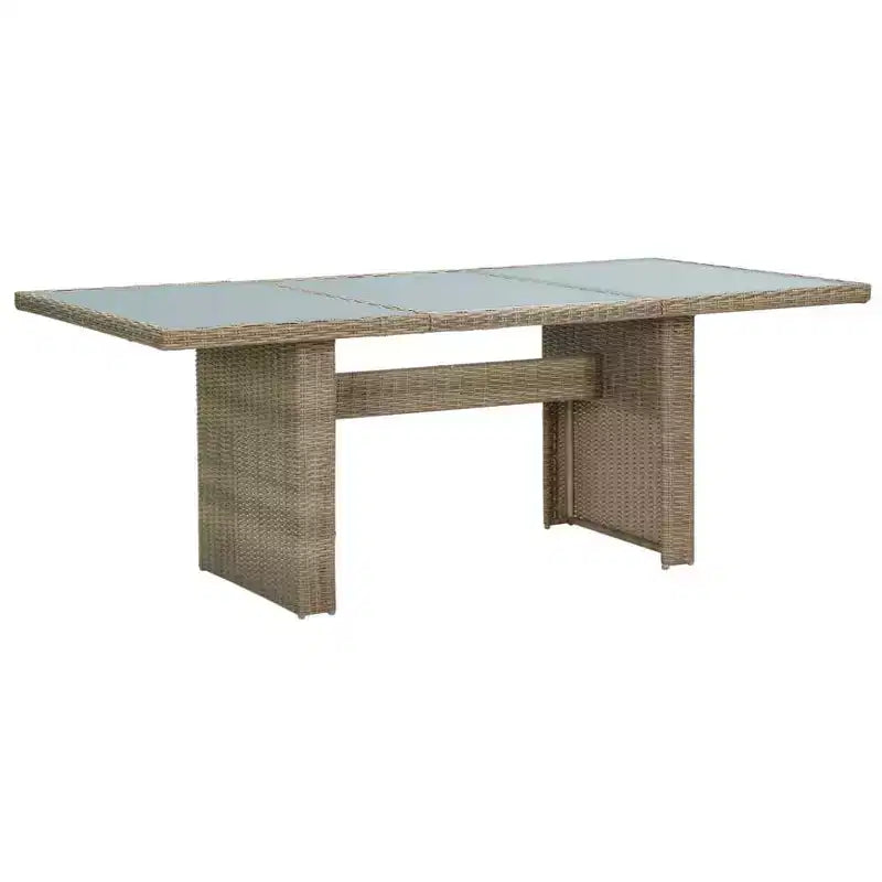 vidaXL Set da pranzo in polyrattan, marrone, con ampie fodere rimovibili