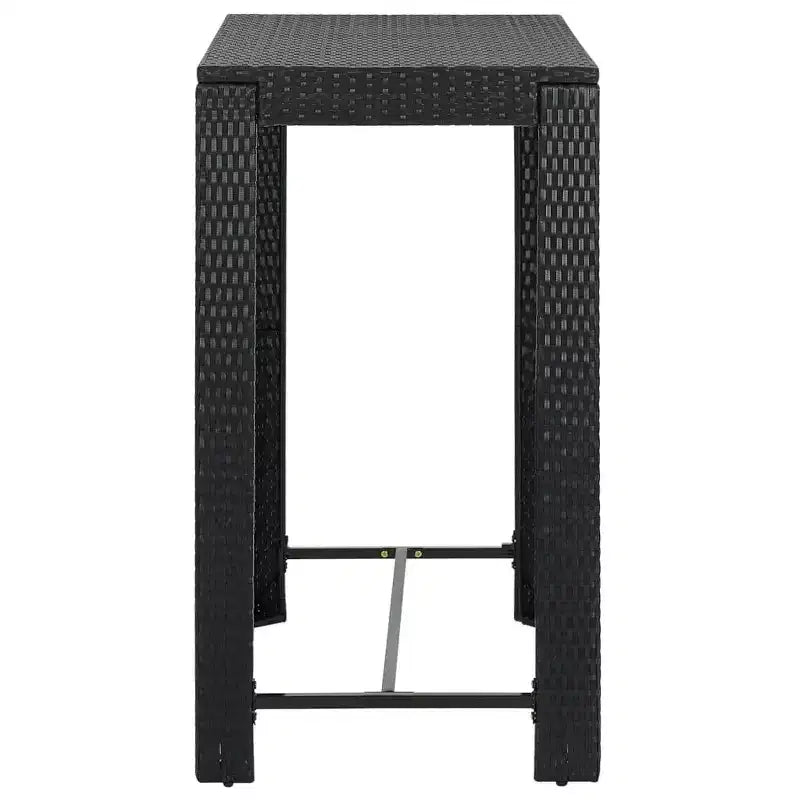 vidaXL Set da bar da giardino in polyrattan nero, acciaio verniciato a polvere Standard