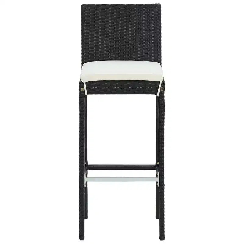 vidaXL Set da bar da giardino in polyrattan nero, acciaio verniciato a polvere Standard