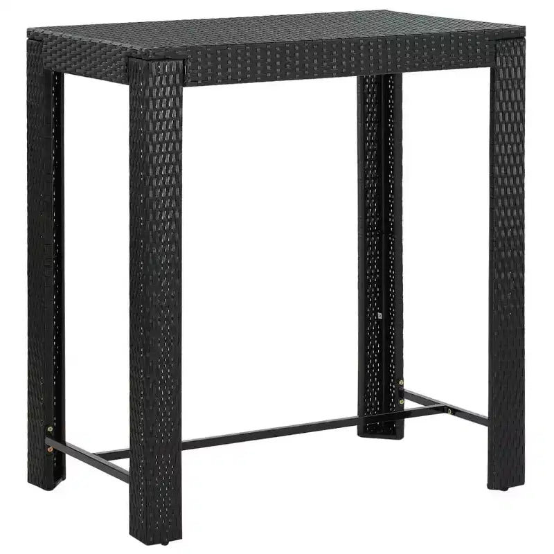 vidaXL Set da bar da giardino in polyrattan nero, acciaio verniciato a polvere Standard