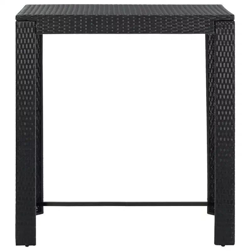 vidaXL Set da bar da giardino in polyrattan nero, acciaio verniciato a polvere Standard