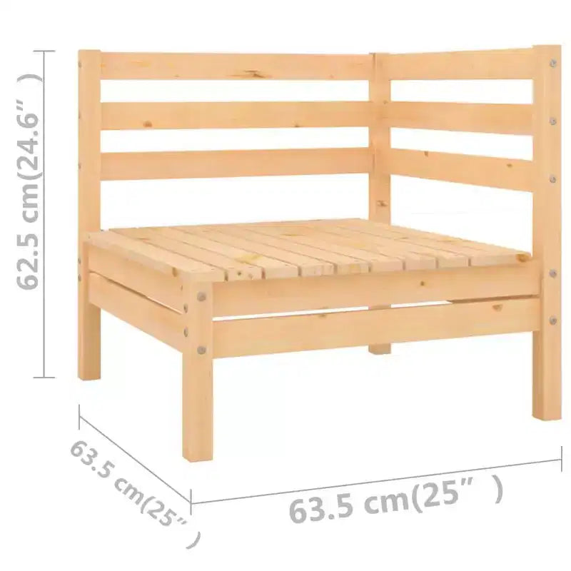 vidaXL Set divani da giardino in legno naturale, pino massiccio, grande, modulare