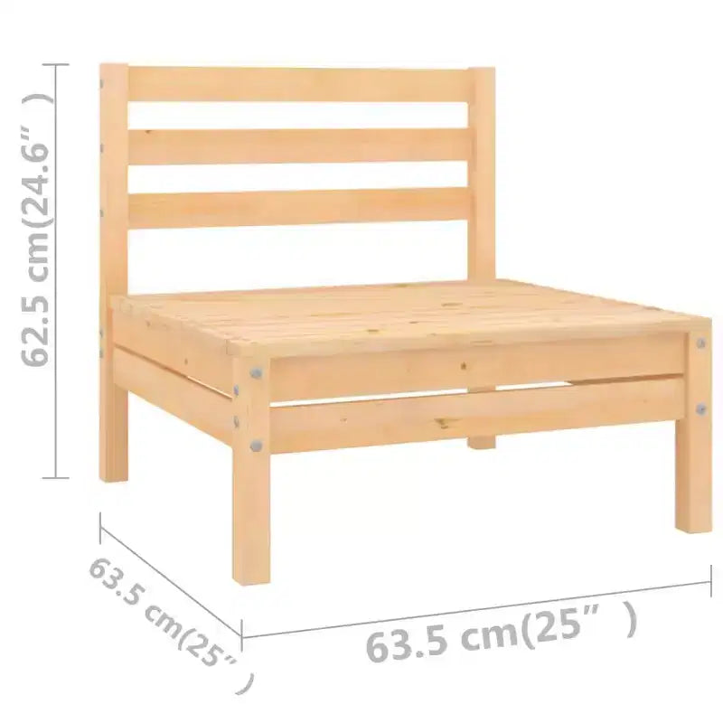 vidaXL Set divani da giardino in legno naturale, pino massiccio, grande, modulare